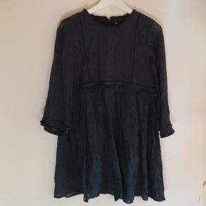 Embroidered elbow sleeve romper